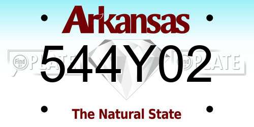 544Y02 Arkansas License Plate
