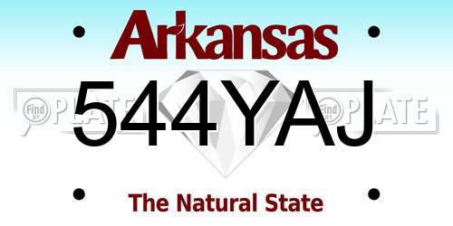 544YAJ Arkansas License Plate