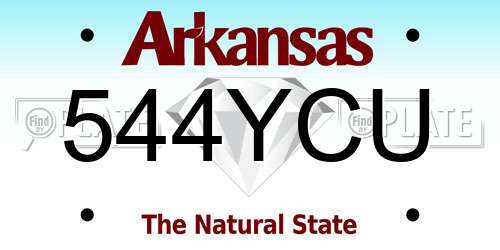 544YCU Arkansas License Plate