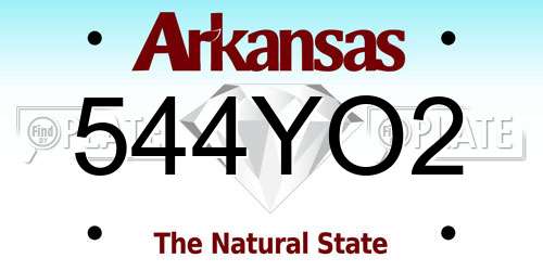544YO2 Arkansas License Plate