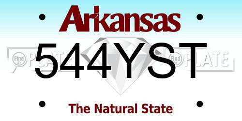 544YST Arkansas License Plate