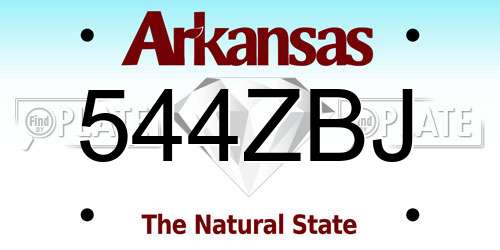 544ZBJ Arkansas License Plate