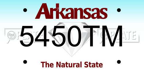5450TM Arkansas License Plate