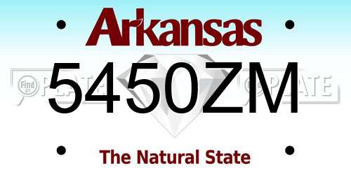 5450ZM Arkansas License Plate