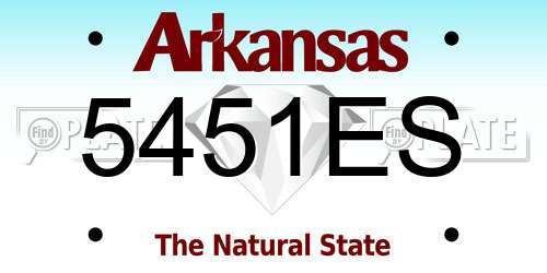 5451ES Arkansas License Plate