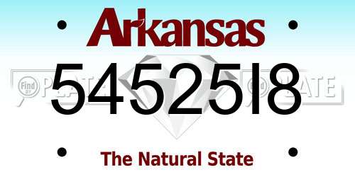 54525I8 Arkansas License Plate