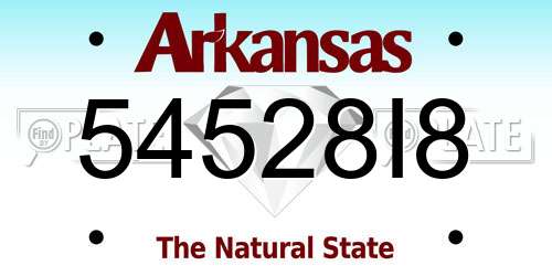 54528I8 Arkansas License Plate