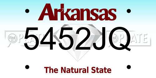 5452JQ Arkansas License Plate