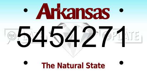 5454271 Arkansas License Plate