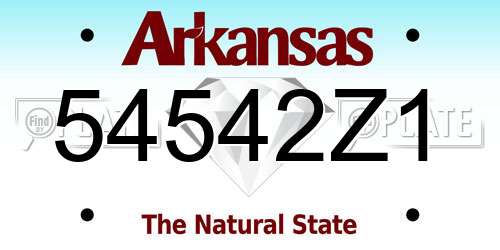 54542Z1 Arkansas License Plate