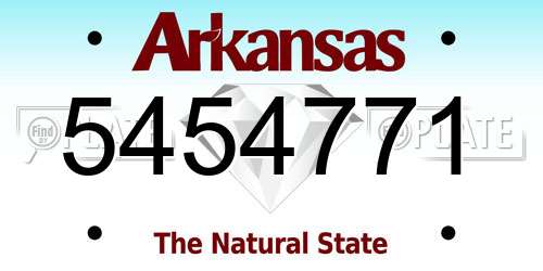5454771 Arkansas License Plate