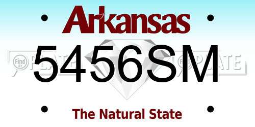 5456SM Arkansas License Plate