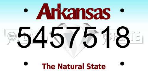 5457518 Arkansas License Plate