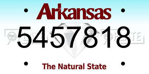 5457818 Arkansas License Plate