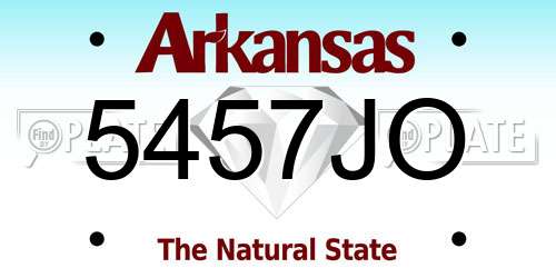 5457JO Arkansas License Plate