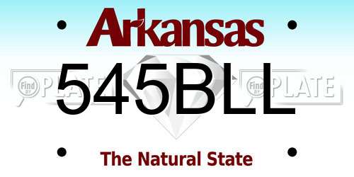 545BLL Arkansas License Plate