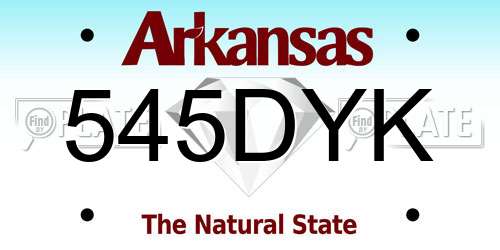 545DYK Arkansas License Plate