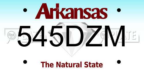 545DZM Arkansas License Plate