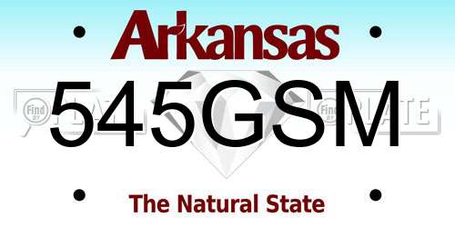 545GSM Arkansas License Plate
