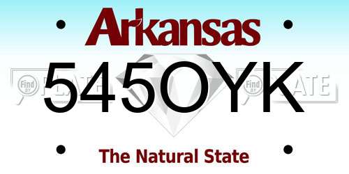 545OYK Arkansas License Plate