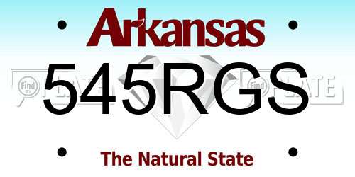 545RGS Arkansas License Plate