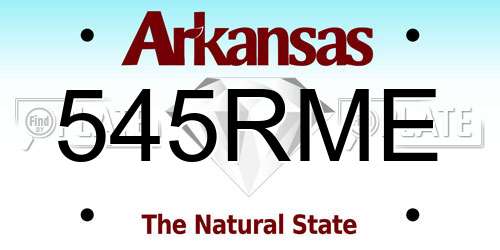 545RME Arkansas License Plate