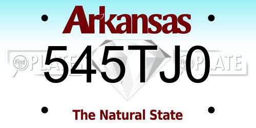 545TJ0 Arkansas License Plate