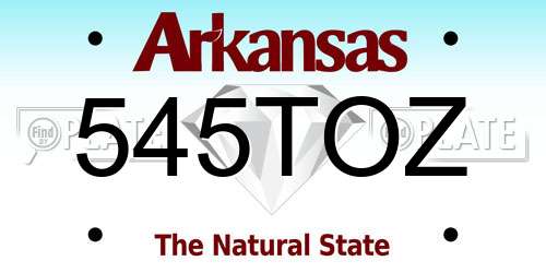 545TOZ Arkansas License Plate