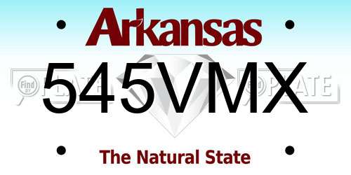 545VMX Arkansas License Plate