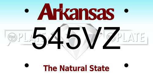 545VZ Arkansas License Plate