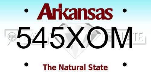 545XOM Arkansas License Plate