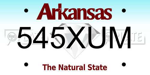 545XUM Arkansas License Plate