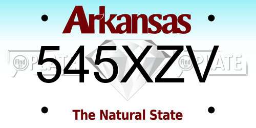 545XZV Arkansas License Plate