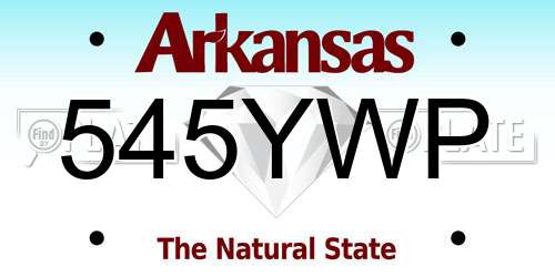 545YWP Arkansas License Plate
