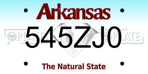 545ZJ0 Arkansas License Plate