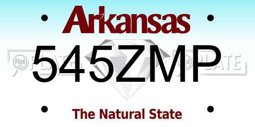 545ZMP Arkansas License Plate