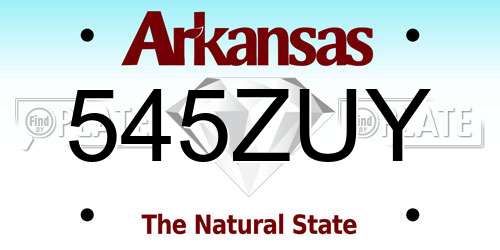 545ZUY Arkansas License Plate