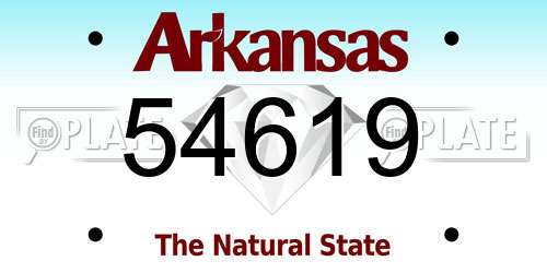 54619 Arkansas License Plate