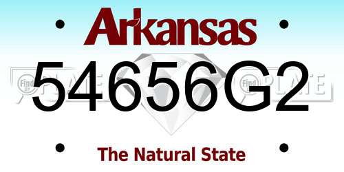 54656G2 Arkansas License Plate