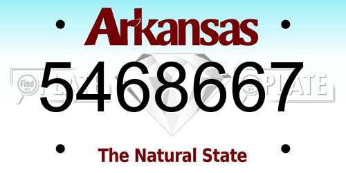 5468667 Arkansas License Plate