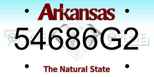54686G2 Arkansas License Plate