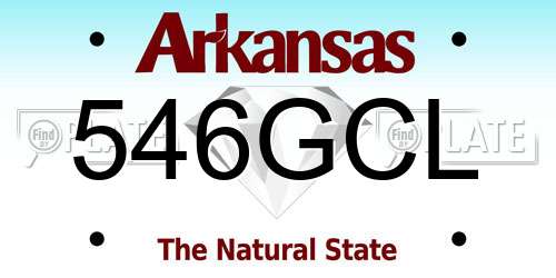 546GCL Arkansas License Plate