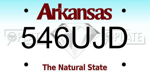546UJD Arkansas License Plate