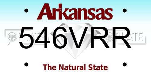 546VRR Arkansas License Plate
