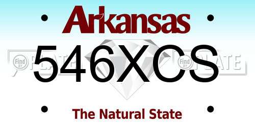 546XCS Arkansas License Plate