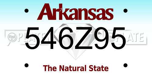 546Z95 Arkansas License Plate