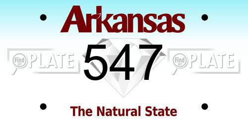 547 Arkansas License Plate
