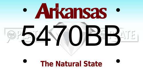 5470BB Arkansas License Plate