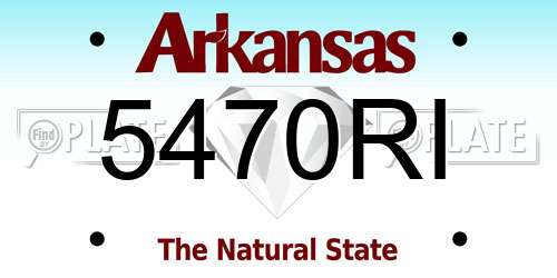 5470RI Arkansas License Plate