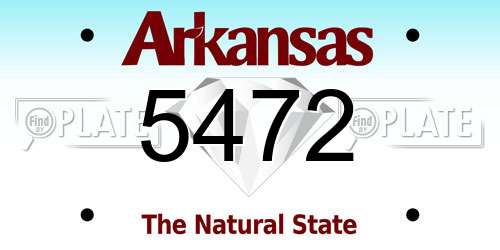 5472 Arkansas License Plate